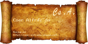 Cser Alfréda névjegykártya